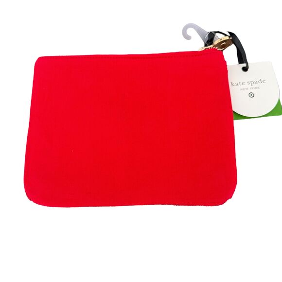 Kate Spade New York GOING TO TARGET Beaded Clutch Red White Cotton Pockets NWT - Picture 12 of 12